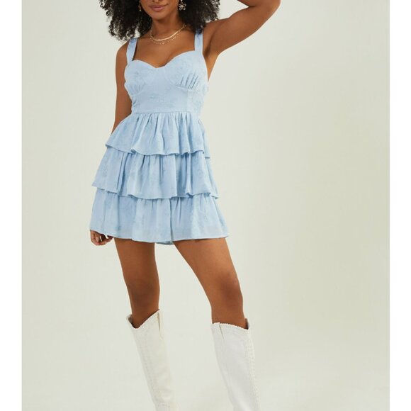 ALTAR'D STATE Roxie Floral Tiered Mini Dress SIZE S - Picture 3 of 16